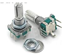 Rotary Encoder 2PCS Half/Plum axis Rotary Encoder, Handle Length 15mm / 20mm Code Switch/ EC11 / Digital Potentiometer with Switch 5Pin Resistor elements (Color : Plum 20mm)