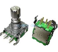 Rotary Encoder 5pcs EC11 F11E with Push Button Switch 20 Position detents 15MM Plum Shaft