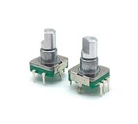 Rotary Encoder 5pcs EC11 Switch with Push Button 30 Position Code 5pin Plug-in Type 12.5mm Half Shaft(17mm)