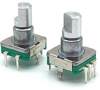Rotary Encoder 5pcs EC11 Switch with Push Button 30 Position Code 5pin Plug-in Type 12.5mm Half Shaft(15mm)