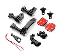 Rotary Extension Arm Helmet Mount Set for Insta360 X5 X4 X3, GoPro Hero 13 Session Black Silver, DJI OSMO 5 Pro Action Camera Accessories Kit Motorcycle Curved Chin Pivot Connector