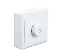 Rotary Fan Speed Controller, 5-Speed Stepless Dimmer Switch for Ceiling Fans, 300W 250V AC Motor Control Panel, Surfaces Mount Electrical Outlet Parts, White