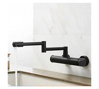 Rotary Faucet, Telescopic Folding Kitchen Faucets Black Brass 360 Rotate Wall Mounted Bathroom Hidden Faucet Fold-able Crane Sink Mixer Tap(2)