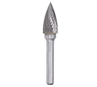 Rotary File Burr 2 Cut Pointed Arc Shape Die Grinder Drill Bit 6mm Shank YG8 Carbide for Metalworking Engraving Wood Carving Deburring Grinding