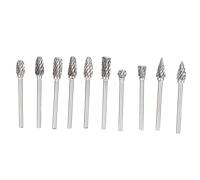 Rotary File Milling Cutter Carbide Grinding Head Double Groove Sharp Precision Wood Carving Router Bits for Woodworking Aluminum Plastic 10Pcs 3x6mm