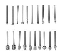 Rotary File Rotary Bit Carving Bit 20Pcs High Speed Steel Grinding Head Set for Woodworking Carving Polishing Chamfering Slotting Reaming Hollowing Chamfering