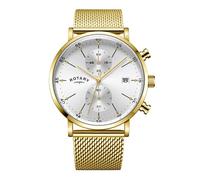 Rotary GB00303/06 Gold Plated Chronograph Mesh Bracelet Watch - W1378
