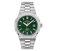 Rotary Men's Automatic Regents Analogue Watch with Green Dial and Silver Strap GB05410/24