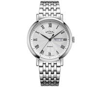 Rotary Mens Heritage Roman Num SS Bracelet Watch One Size Silver