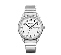 Rotary Gents Heritage Altera White Dial Stainless Steel Expandable Strap Watch