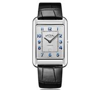 Rotary Gents Stainless Steel Black Leather Strap Cambridge Analogue Watch GS05280/70