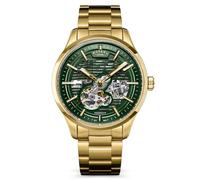 Rotary Greenwich GT1 42mm Green Skeleton Dial Gold Tone Automatic Watch