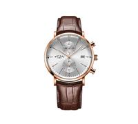 Rotary GS00302/70 Rose Gold Plated Brown Leather Strap Watch - W13107