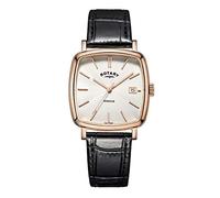 Rotary GS05309/01 Windsor Rose Gold Plated Black Leather Strap Watch - W1329