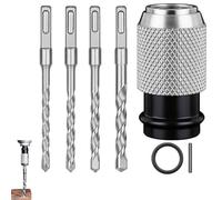 Rotary Hammer Adapter with Impact Drill Bits,Quick-Release Converter & 4-Piece Impact Bit Set for Tough Materials, Turns Hammer into Drill for Heavy-Duty Tasks (1SET)