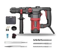 Rotary Hammer Drill 1200W, 4 in 1 Functions, Multi-Material Use, Safety Clutch, 6 Speed, 4500BPM/1050RPM, Vibration Control for Concrete, Wood, Steel
