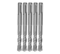 Rotary Hammer Drill Bit 5Pcs Carbide Tip Spiral 2 Flutes Impact Drill Bit for Brick Stone Concrete Block 110mm (10mm)