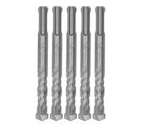 Rotary Hammer Drill Bit 5Pcs Carbide Tip Spiral 2 Flutes Impact Drill Bit for Brick Stone Concrete Block 110mm (12mm)