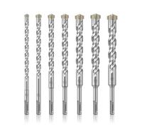 Rotary Hammer Drill Bit, Double Thread Carbide Masonry Drill Bits For Hammer Drill Concrete Brick Pack Of 7 8-25mm(7pcs)
