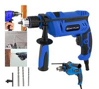 Rotary Hammer Drill, Heavy Duty Electric Impact Percussion Drill 13mm Chuck with Drill Bits Set, 0-3000RPM Variable Speed for Drilling in Wood, Metal, Concrete, 360°Rotating Handle