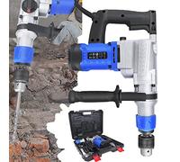 Rotary Hammer Electric Drill Impact Drill 3 IN1, Drilling Chiselling Corded Hammer Drill with Drill Bits & Cement Drill Bits, Adjustable Soft Grip Handle Corded Drill for Home Garden DIY, with Case