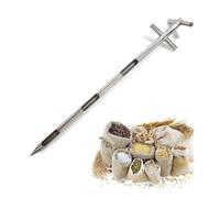 Rotary Handle Grain Sampler Probe, 304 Stainless Steel Soil & Cement Fertilizer Sampling Tool for Rice Corn Wheat Soybeans Powder, 1.5m x 32mm