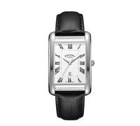 Rotary Heritage Astoria Men's Rectangular Dial & Black Leather Strap Watch