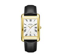 Rotary Heritage Astoria Men's Rectangular Dial & Black Leather Strap Watch