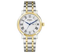 Rotary Men's Heritage Silver & Gold Plated Stainless Steel Bracelet Watch
