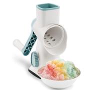 Rotary Ice Shaver with Handle Manual Hand Crank Snow Cone Maker Machine Qucik Shaved Ice Maker with Suction Feet, All Ice Cubes Fitted.Premium Portable Ice Crusher and Shaved Ice Machine.