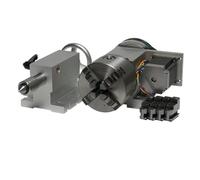Rotary K5M-6-100 4th Activity MT2 100mm Chuck 3-jaw 4-jaw for Router Lathe Milling Machine Kit(003 4-jaw,with Bottom Plate)