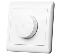 Rotary Knob Dimmer Switch 1 Gang 1 Way 86x86mm Plate, 250V Adjustable Brightness Control Compatible With LED And Incandescent Household Light Bulbs(White)