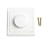 Rotary Knob Dimmer Switch 1 Gang 1 Way White 86mm Panel, 250V Adjustable Brightness Controller Compatible With LED And Incandescent Household Light Bulbs(White)