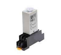 Rotary Knob DPDT 1S/5S/10S/30S/60S/5M/10M/30M/60M Timer Timing Time Relay AC 220V H3Y-2 With Base Socket PYF08A IDGTTLDF(30 Seconds AC220V)