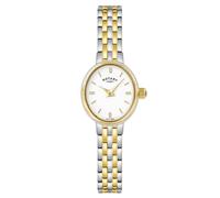 Rotary Ladies Cocktail Silver & Gold Plated Stainless Steel Bracelet Watch