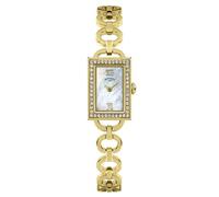 Rotary Ladies Cocktail Stone Set Rectangular Stone Set Gold Plated Stainless Steel Bracelet Watch