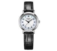 Rotary Ladies Heritage Mother of Pearl Dial Black Leather Strap Watch