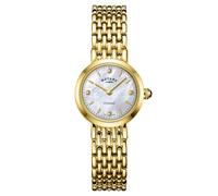 Rotary Ladies Heritage Mother of Pearl Diamond Dial Gold Tone Stainless Steel Watch