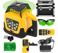 Rotary Laser Level Self Leveling Kit with Receiver, Detector Holder, and Carrying Case for Construction Projects, 500m Range