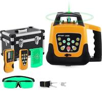 Rotary Laser Level with Receiver Remote Control, Self-Leveling 360° Horizontal Vertical Transit Tool for Accurate Measurements and Construction Projects