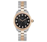 Rotary Womens Analogue Classic Quartz Watch with Stainless Steel Strap LB010/W/10
