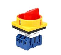 Rotary Load Break Switch Three Phase 380V 50Hz Universal Changeover Switch 25A 30A 40A 60A Industrial Cam Selector Disconnect(25A)