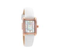 Rotary LS02652/41 Rose Gold Plated White Leather Strap Watch - W6315