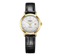 Rotary LS05423/70 Windsor Gold Plated Black Strap Watch - W64134
