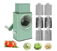 Rotary Manual Vegetable Cutter - 5-in-1 Multifunction Salad Maker with Stainless Steel Blades - Cheese Grater, Slicer & Shredder for Carrots, Cucumbers, Zucchini & More Sucasa