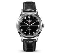 Rotary Men's 1895 Automatic Black Dial & Black Leather Strap Watch