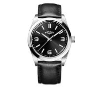 Rotary Men's 40mm Black Dial Black Leather Strap Watch