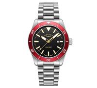 Rotary Men's Apex 10 Red Bezel & Black Dial Stainless Steel Bracelet Watch