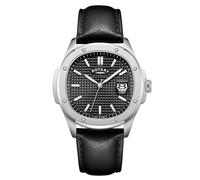 Rotary Men's Apex 100 Black Dial Black Leather Strap Watch