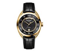 Rotary Men's Black Dial Black Leather Strap Watch